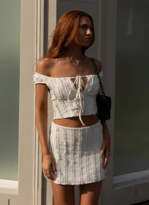 Thermal Regulating Breathable Material Yours Truly Mini Skirt - Antique