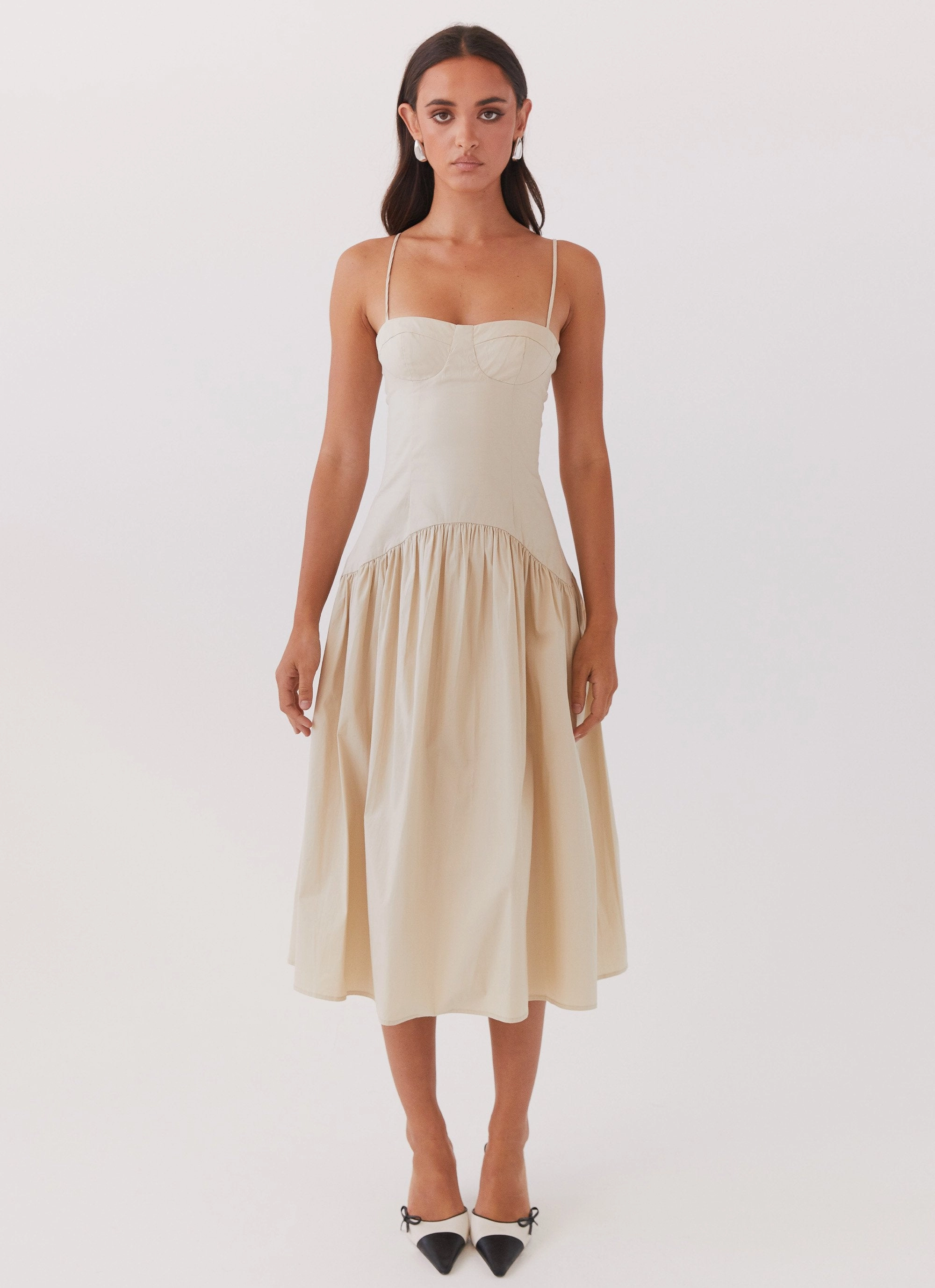 Winter Proof City-Style Yvette Corset Midi Dress - Desert Sage