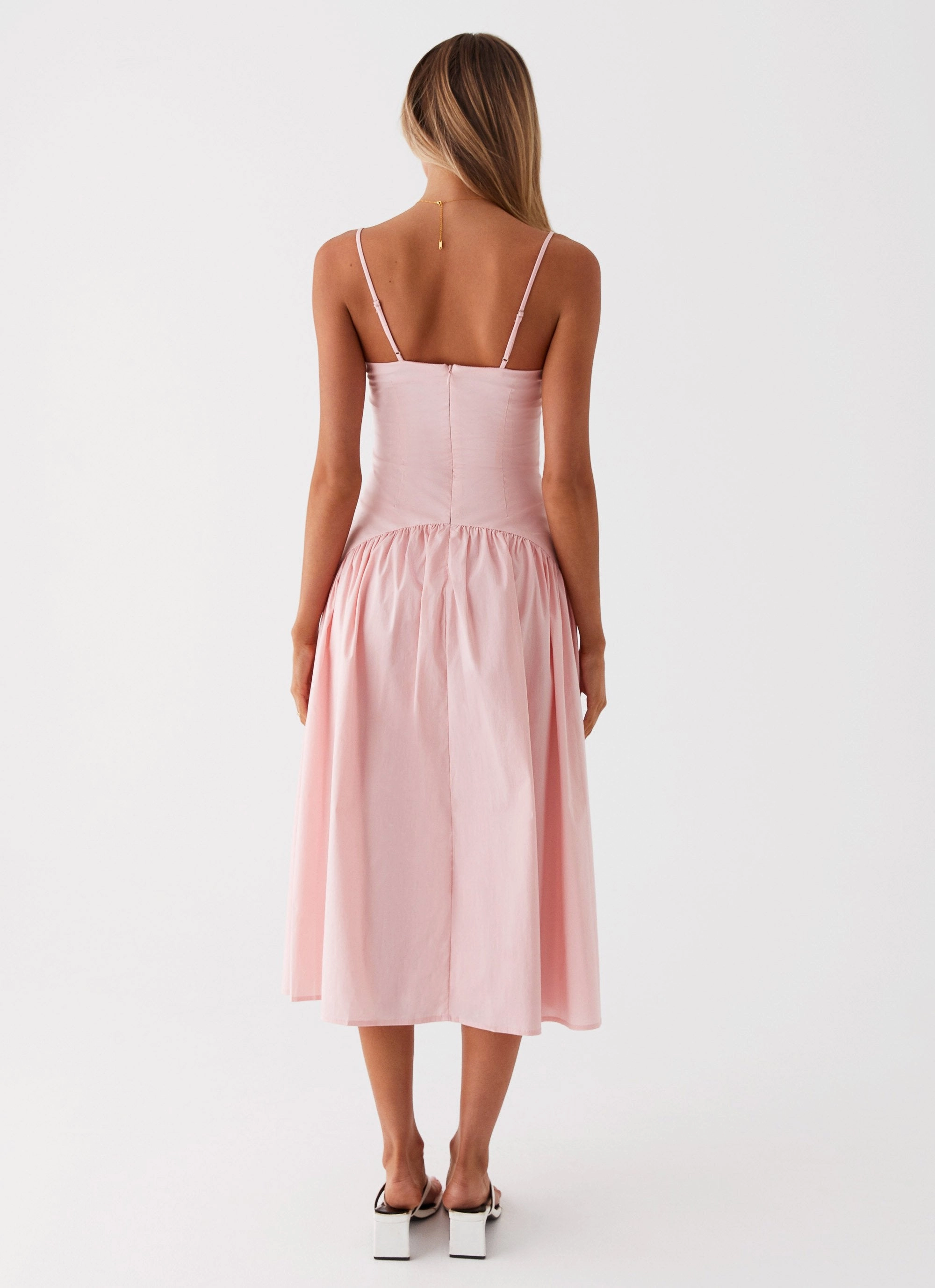 Cool Undertone Yvette Corset Midi Dress - Pink