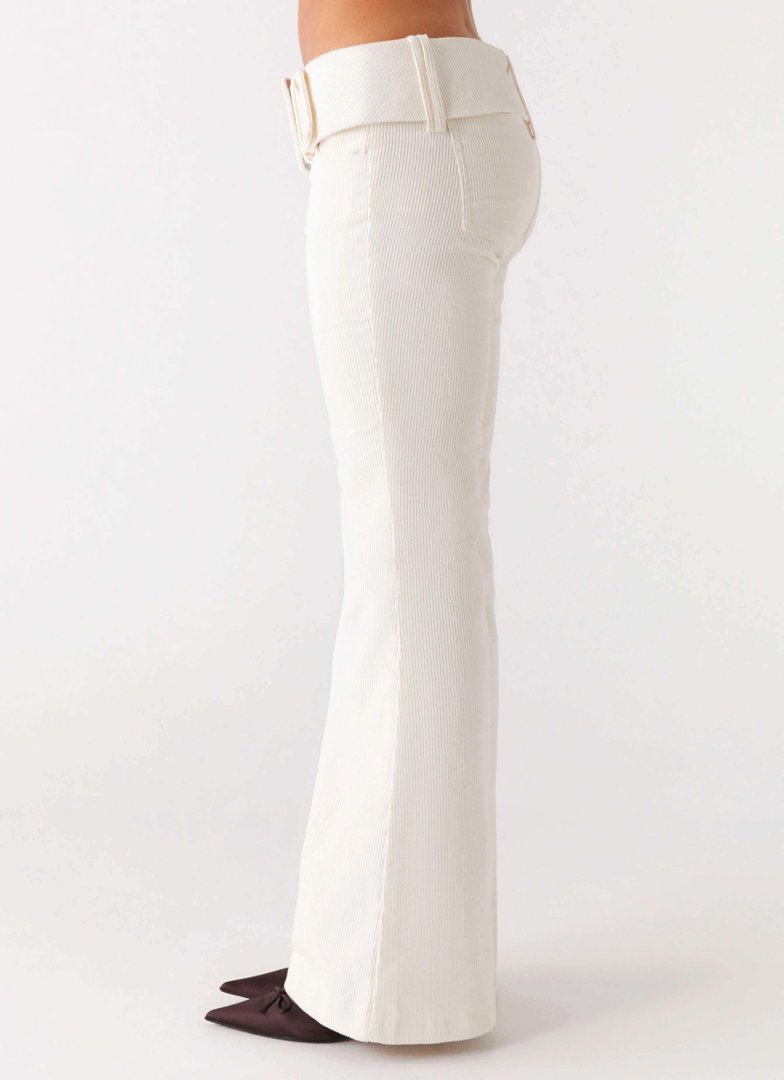 Zadie Low Rise Cord Jeans - Pearl Work Ready Soft