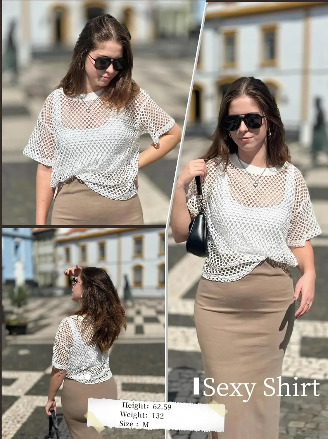 Zeagoo Mesh T Shirts Short Sleeve Hollow Out Shirts