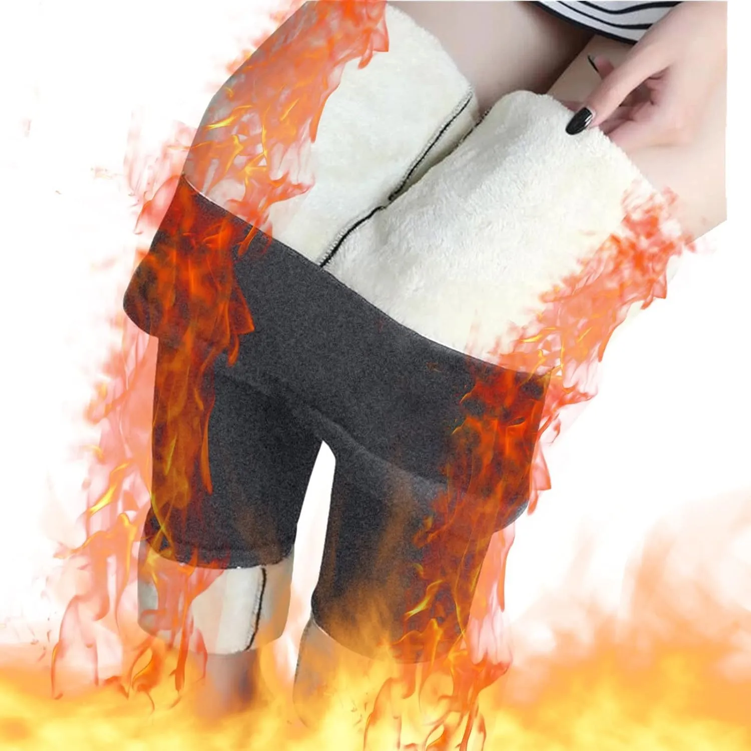 ZEFOTIM Fleece Lined Leggings for Women 2024 Outdoor Thermals Tights Soild High Waist Casual Pants