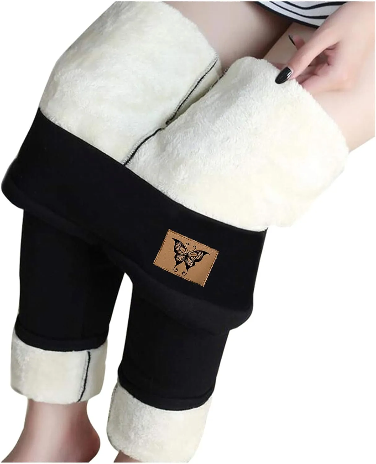 ZEFOTIM Thermal Leggings for Women Thermals Outdoor Thick Pants Thermal Soild High Waist Winter Tights