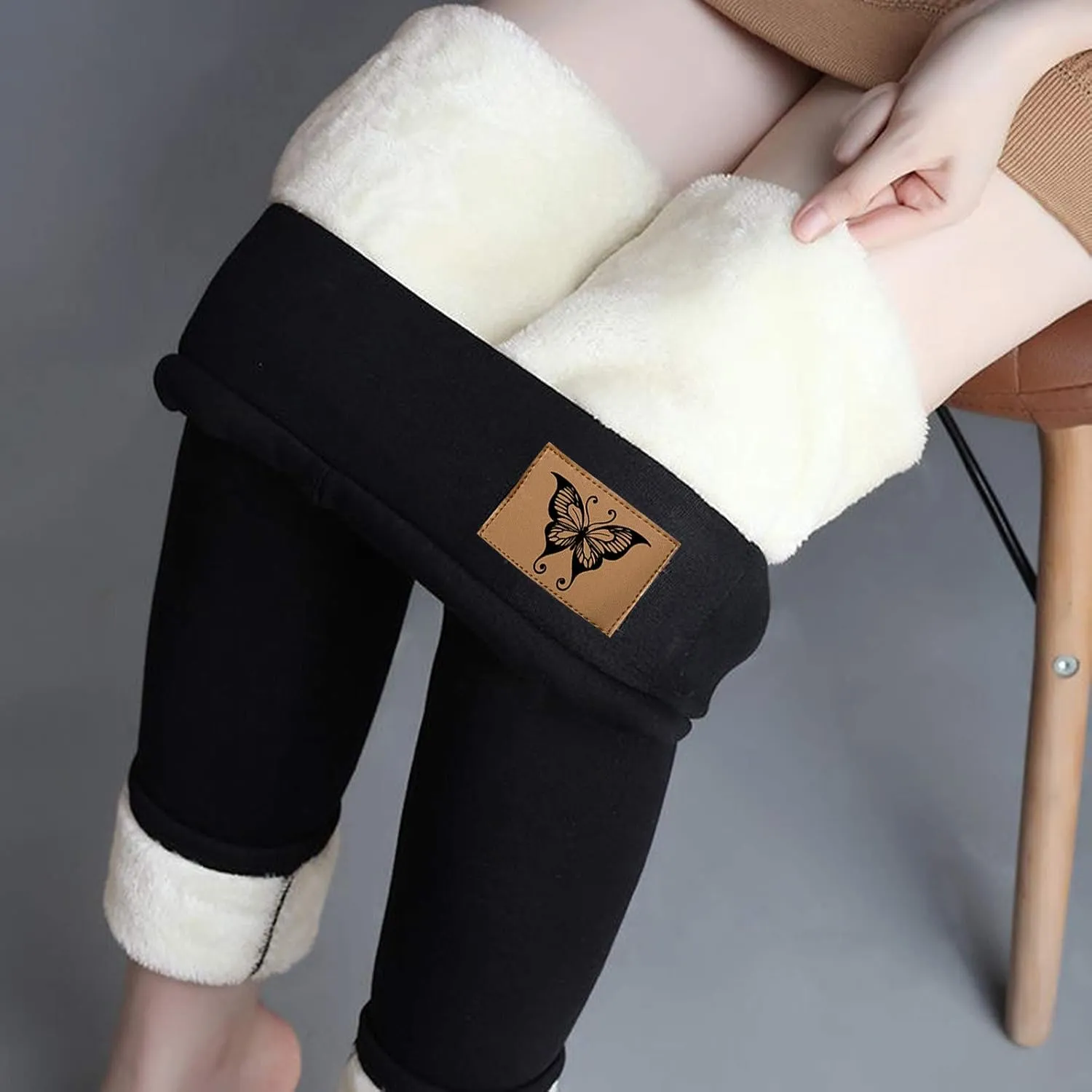 ZEFOTIM Thermal Leggings for Women Thermals Outdoor Thick Pants Thermal Soild High Waist Winter Tights