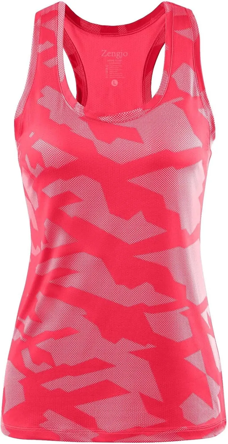 Zengjo Sleeveless Athletic Tops for Women Moisture Wicking Running Workout Tanks