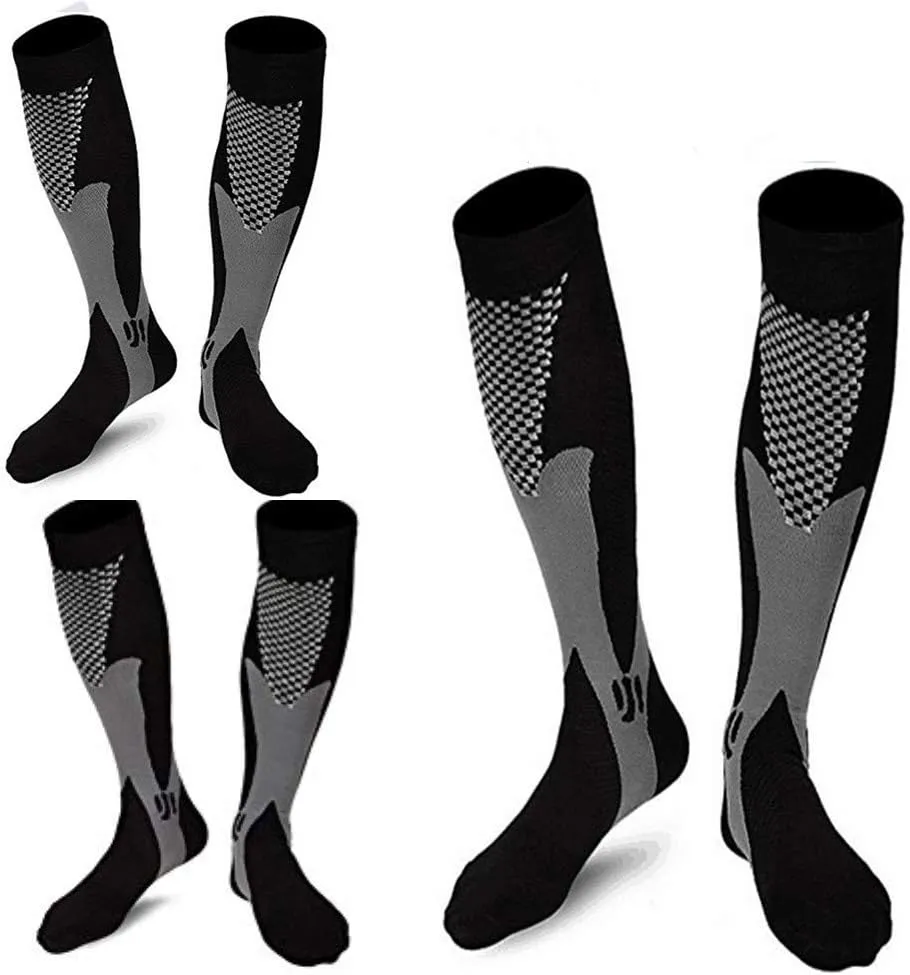 ZFiSt 3 Pair Sport Compression Socks Men Women, Compression Stocking Nurse Socks for Edema Travel