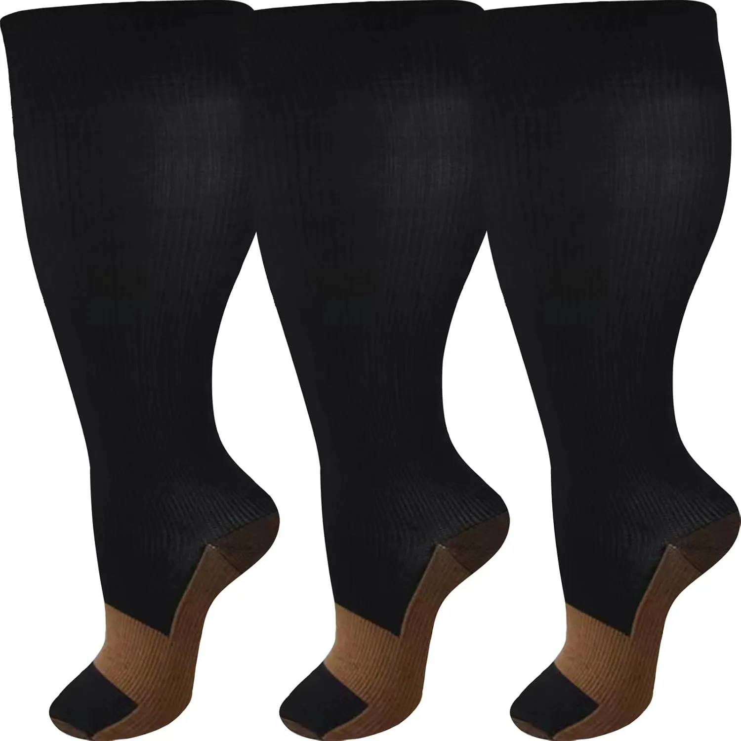 ZFiSt Plus Size Compression Socks Wide Calf for Women Men,Sport Compression Stocking Nurse Socks