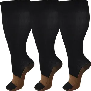 ZFiSt Plus Size Compression Socks Wide Calf for Women Men,Sport Compression Stocking Nurse Socks