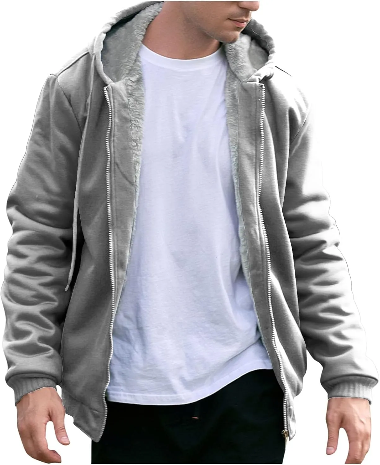 Zip Up Hoodies for Men,Long Sleeve Solid Splicing Oversized Sweatshirts,Fall Heavyweight Hoodies Casual Jacket Baggy Shirts