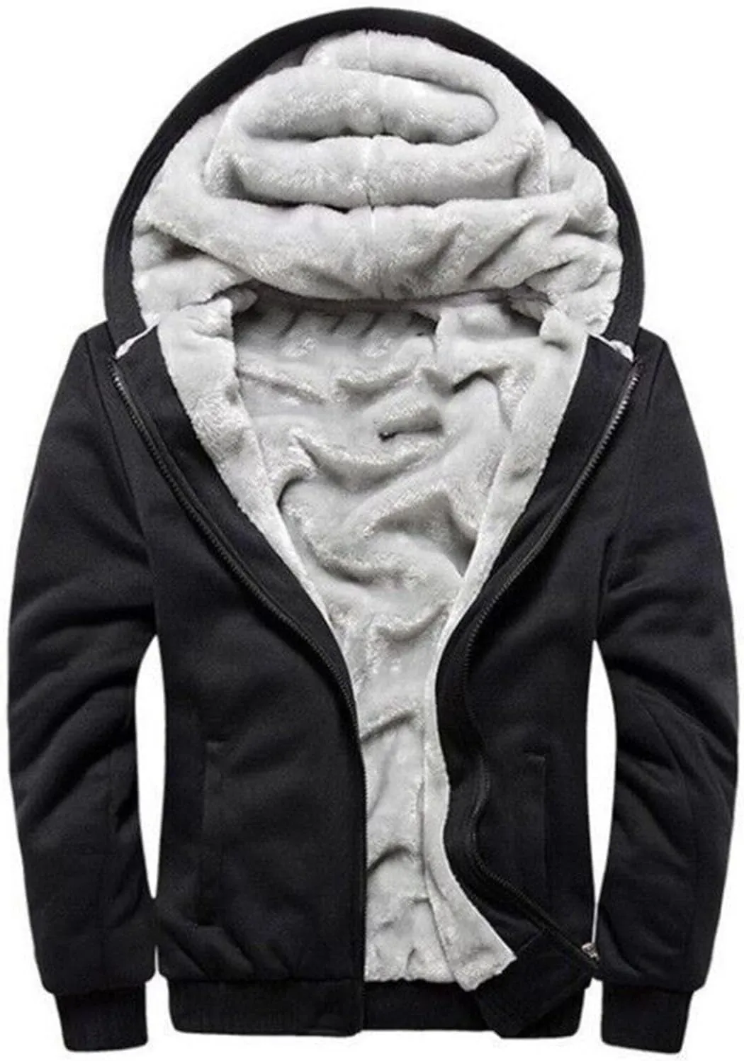 Zip Up Hoodies for Men,Long Sleeve Solid Splicing Oversized Sweatshirts,Fall Heavyweight Hoodies Casual Jacket Baggy Shirts
