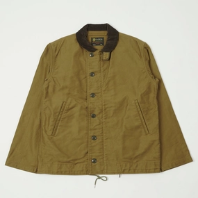 Sleek Layer Look Buzz Rickson's ??Aviation Associates?? N-1 Civilian Model Deck Jacket - Khaki