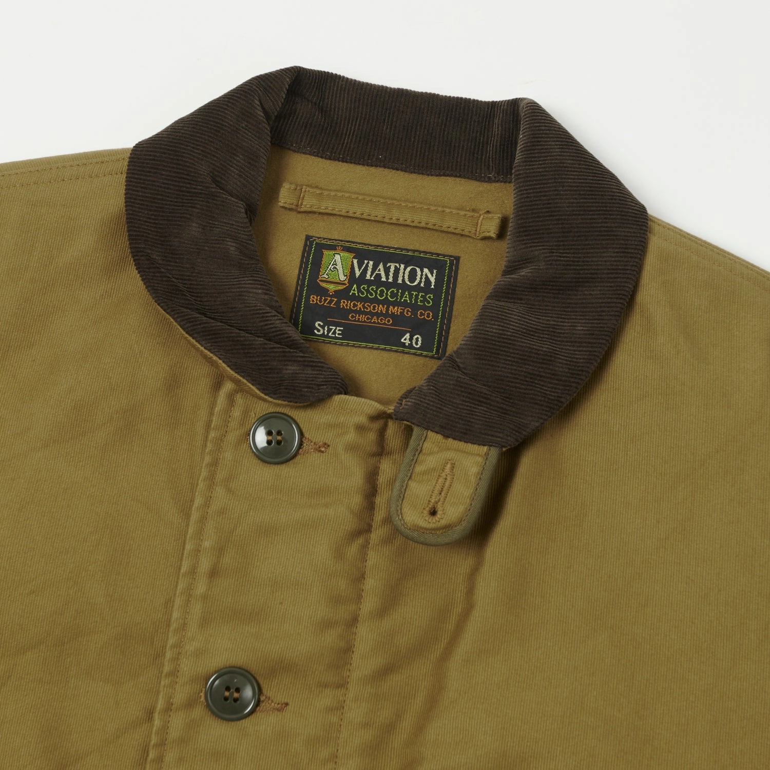 Water Repellent Finish Buzz Rickson's ??Aviation Associates?? N-1 Civilian Model Deck Jacket - Khaki